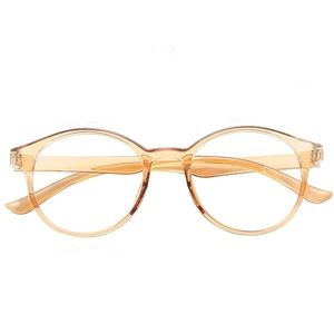 Blue Light Blocking Women’s eye Glasses peach Orange Clear Plastic Retro Round